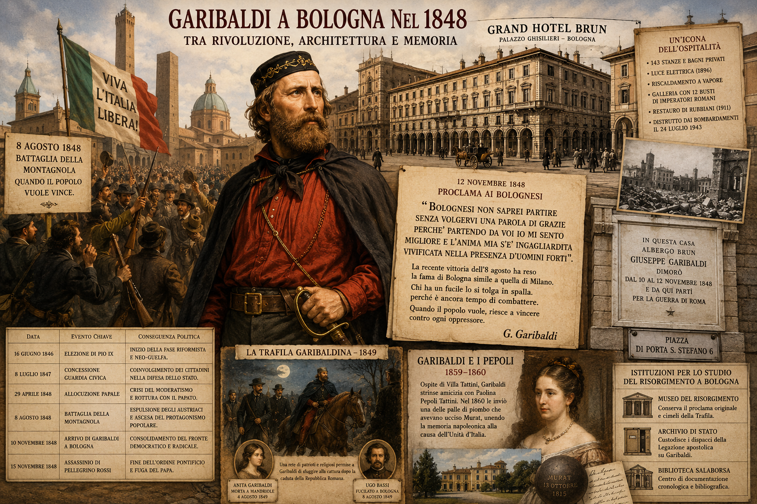 12 novembre 1848 - Garibaldi a Bologna
