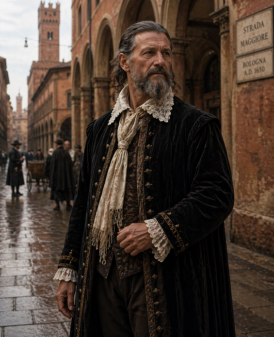 Uomo elegante nella Bologna del XVII sec.